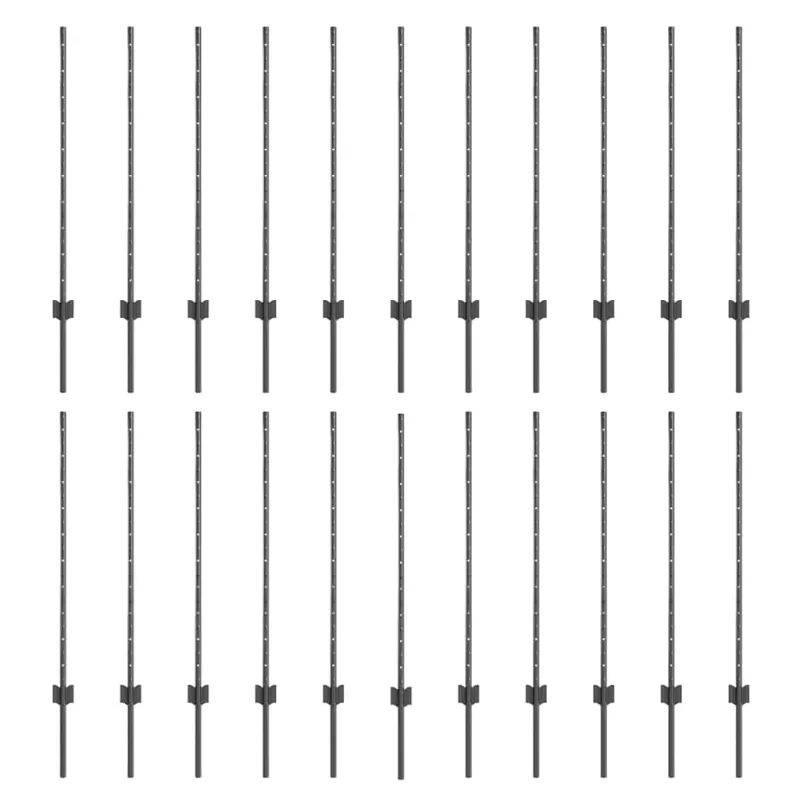 Įmontuotas tvoros stulpas 22 pcs Pilka 140 cm