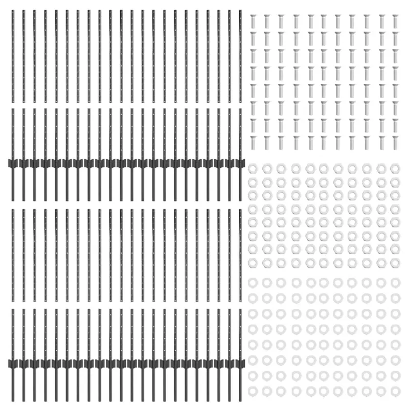 Įmontuotas tvoros stulpas 44 pcs Pilka 140 cm