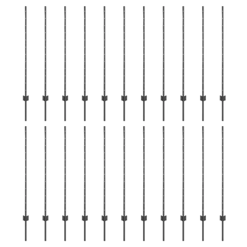 Įmontuotas tvoros stulpas 22 pcs Pilka 160 cm