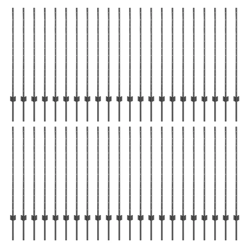 Įmontuotas tvoros stulpas 44 pcs Pilka 160 cm