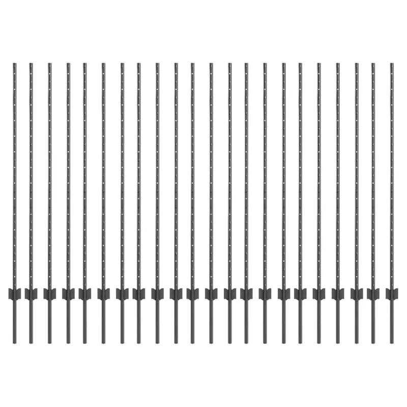 Įmontuotas tvoros stulpas 22 pcs Pilka 180 cm