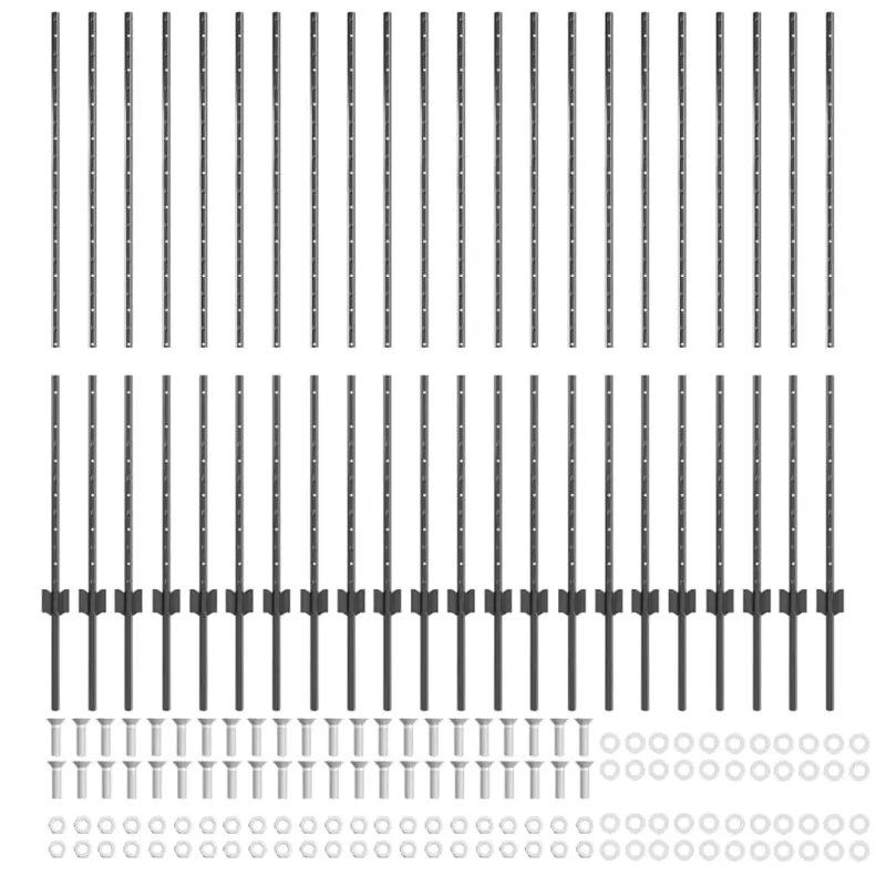 Įmontuotas tvoros stulpas 22 pcs Pilka 180 cm