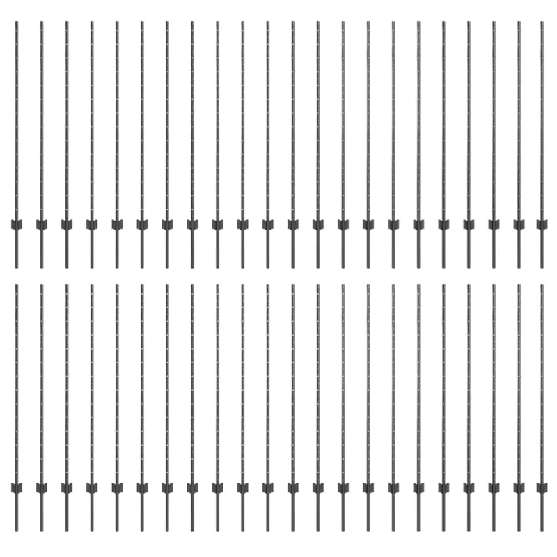 Įmontuotas tvoros stulpas 44 pcs Pilka 180 cm