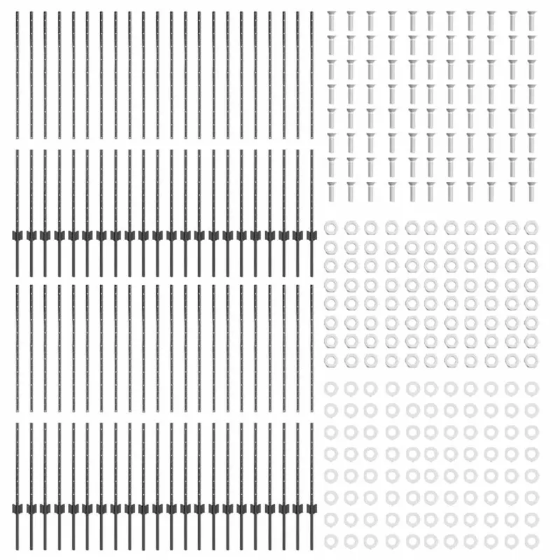 Įmontuotas tvoros stulpas 44 pcs Pilka 180 cm