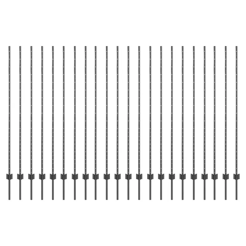 Įmontuotas tvoros stulpas 22 pcs Pilka 200 cm