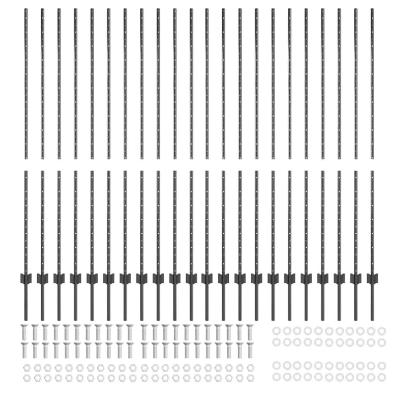 Įmontuotas tvoros stulpas 22 pcs Pilka 200 cm