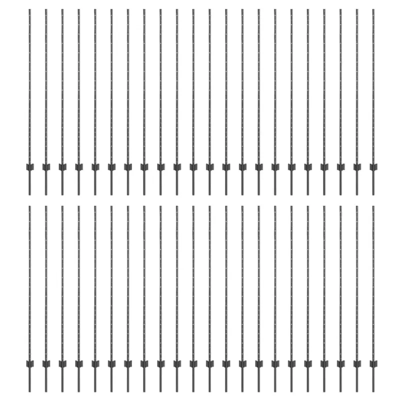 Įmontuotas tvoros stulpas 44 pcs Pilka 200 cm
