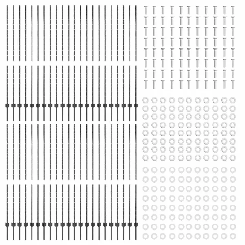 Įmontuotas tvoros stulpas 44 pcs Pilka 200 cm