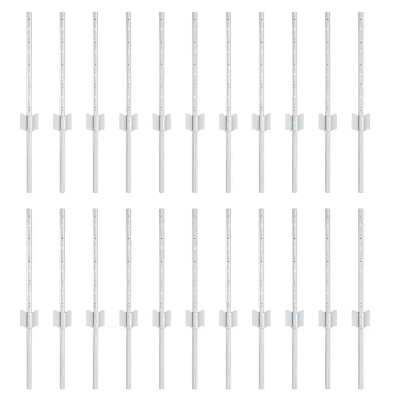 Įmontuotas tvoros stulpas 22 pcs Sidabrinė 80 cm