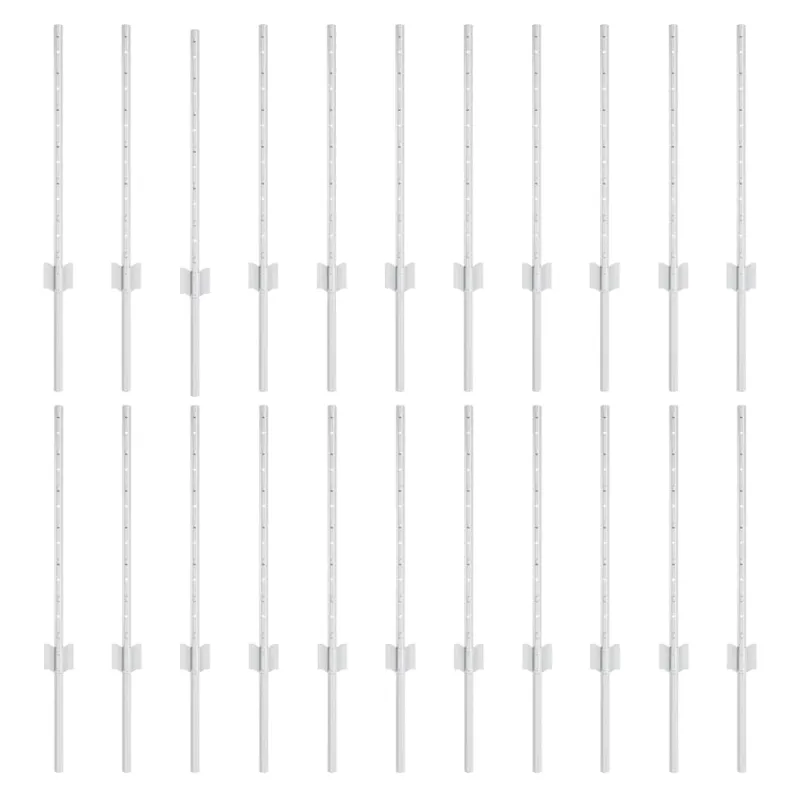 Įmontuotas tvoros stulpas 22 pcs Sidabrinė 100 cm
