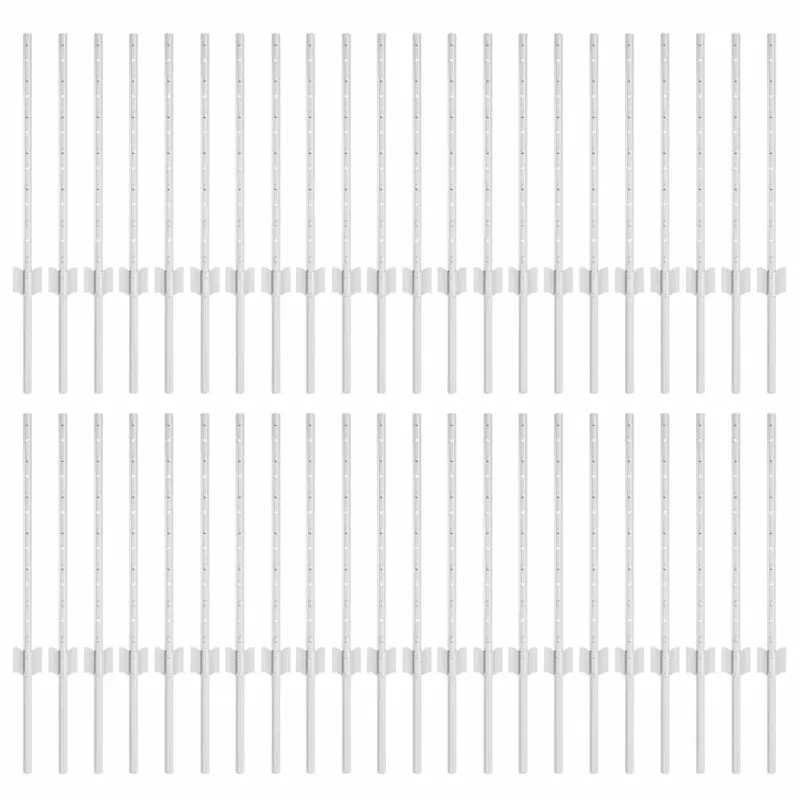 Įmontuotas tvoros stulpas 44 pcs Sidabrinė 100 cm