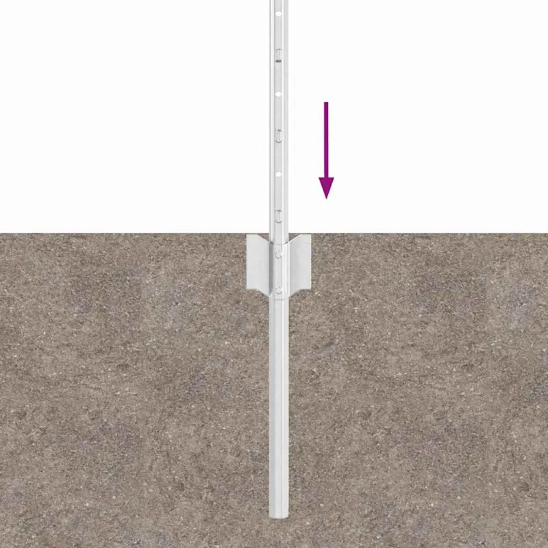 Įmontuotas tvoros stulpas 22 pcs Sidabrinė 120 cm