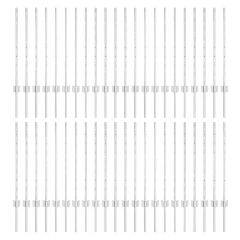 Įmontuotas tvoros stulpas 44 pcs Sidabrinė 120 cm