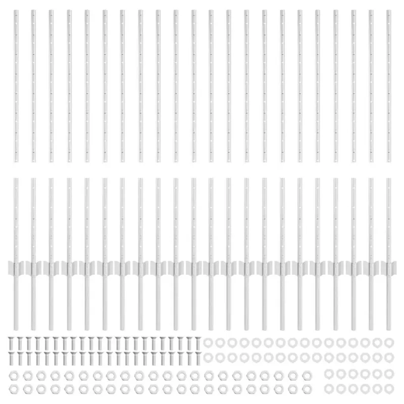Įmontuotas tvoros stulpas 22 pcs Sidabrinė 140 cm