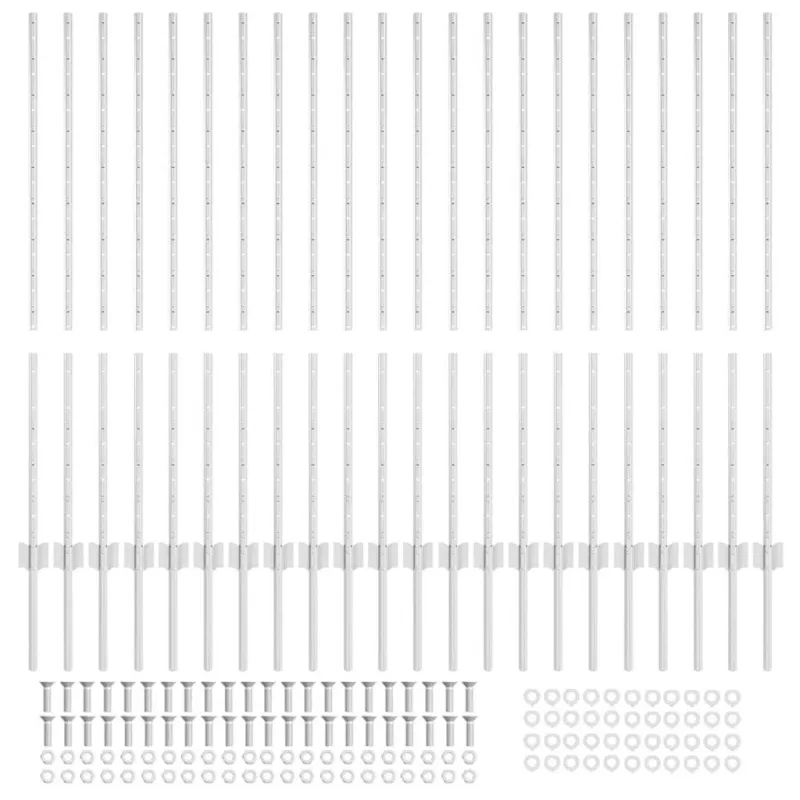 Įmontuotas tvoros stulpas 22 pcs Sidabrinė 160 cm