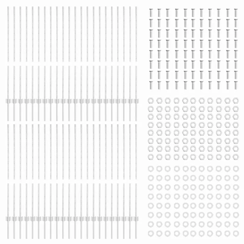 Įmontuotas tvoros stulpas 44 pcs Sidabrinė 160 cm