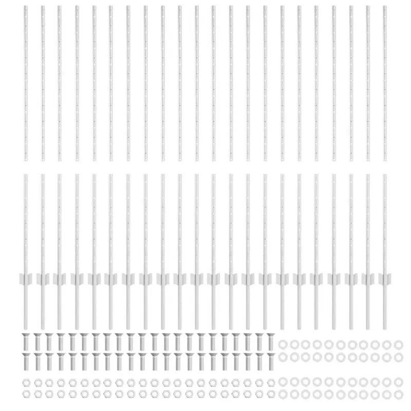Įmontuotas tvoros stulpas 22 pcs Sidabrinė 180 cm