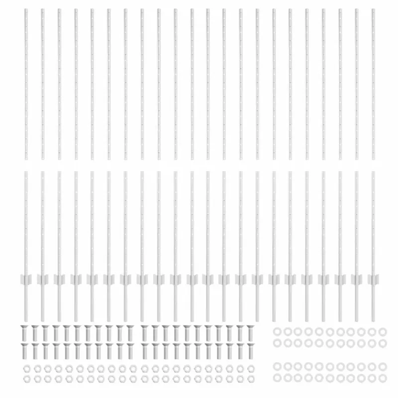 Įmontuotas tvoros stulpas 22 pcs Sidabrinė 200 cm