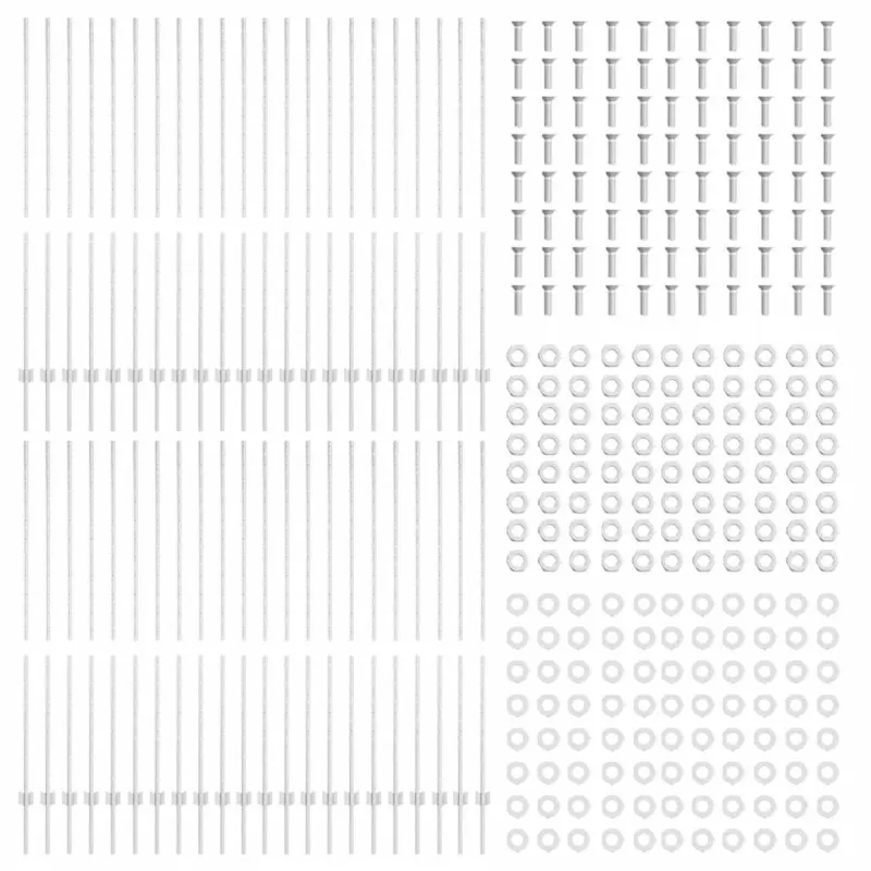 Įmontuotas tvoros stulpas 44 pcs Sidabrinė 200 cm