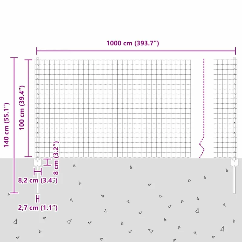 Suvirinto vielos tvoros 10 x 1 m (P x A) PVC dengtas plienas