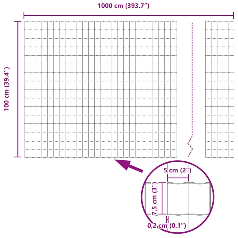 Suvirinto vielos tvoros 10 x 1 m (P x A) PVC dengtas plienas