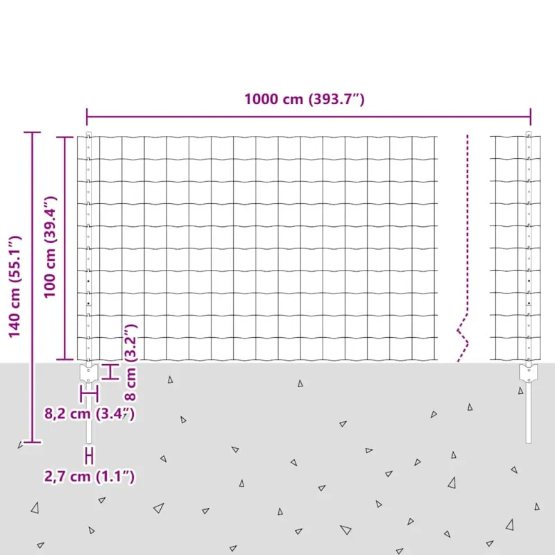 Suvirinto vielos tvoros 10 x 1 m (P x A) PVC dengtas plienas