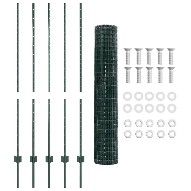 Suvirinto vielos tvoros 10 x 1,4 m (P x A) PVC dengtas plienas