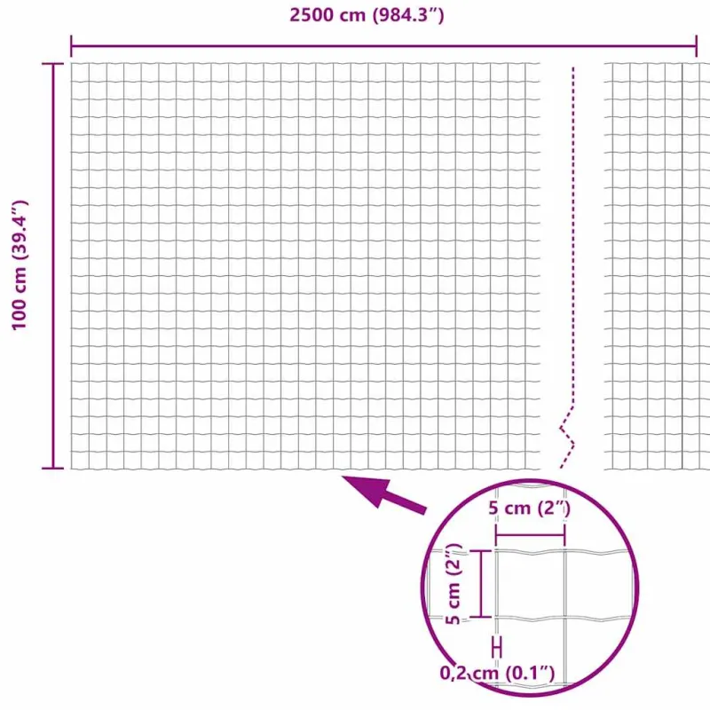 Suvirinto vielos tvoros 25 x 1 m (Plotis x Aukštis)