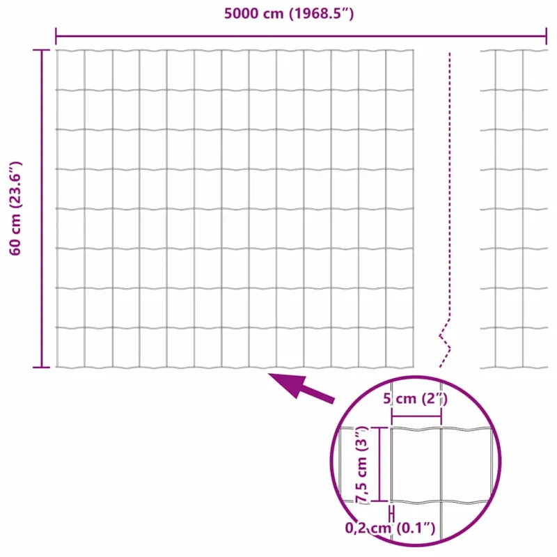 Suvirinto vielos tvoros 50 x 0,6 m (P x A) PVC dengtas plienas