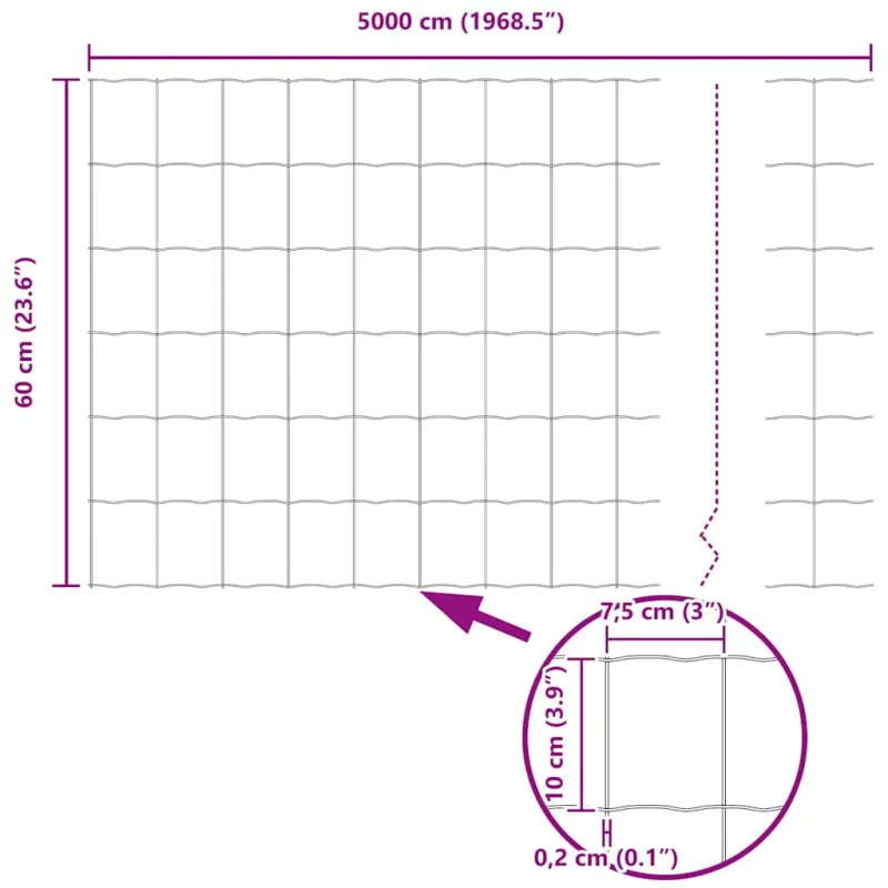 Suvirinto vielos tvoros 50 x 0,6 m (P x A) PVC dengtas plienas