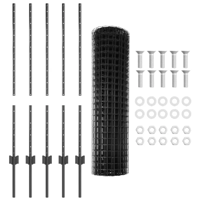 Suvirinto vielos tvoros 10 x 1 m (P x A) PVC dengtas plienas