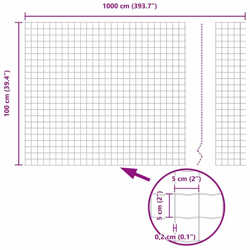 Suvirinto vielos tvoros 10 x 1 m (P x A) PVC dengtas plienas