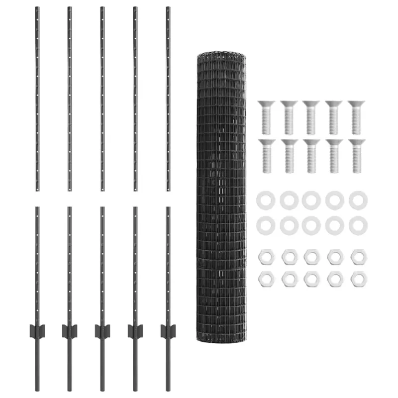 Suvirinto vielos tvoros 10 x 1,4 m (P x A) PVC dengtas plienas