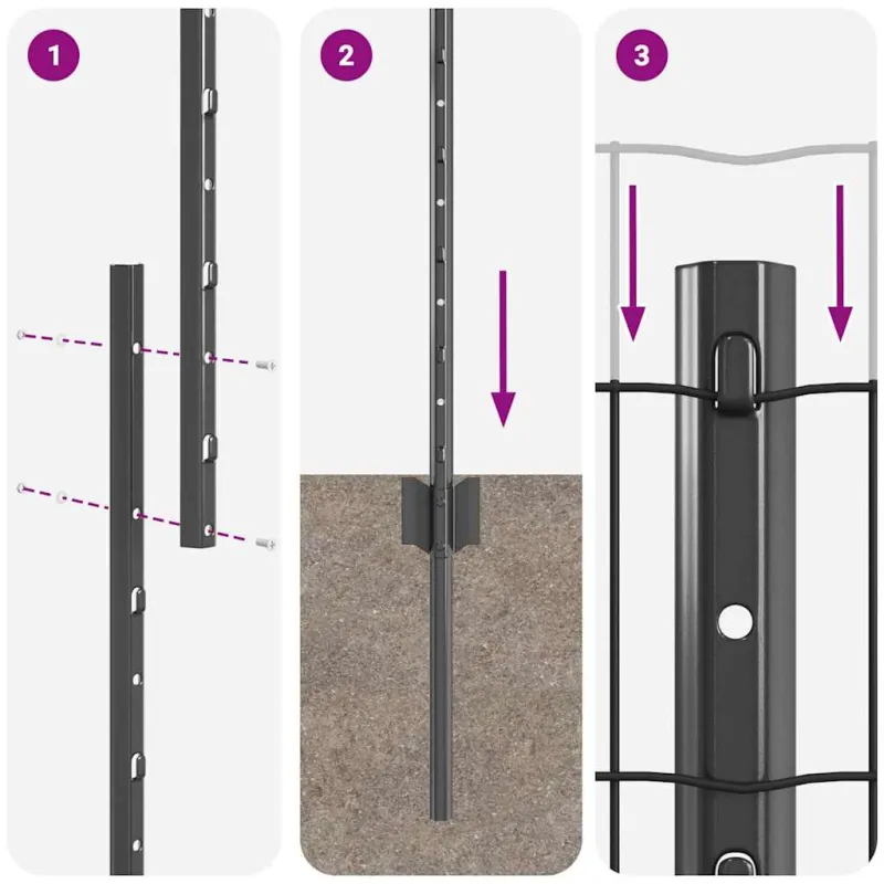 Suvirinto vielos tvoros 10 x 1,5 m (P x A) PVC dengtas plienas