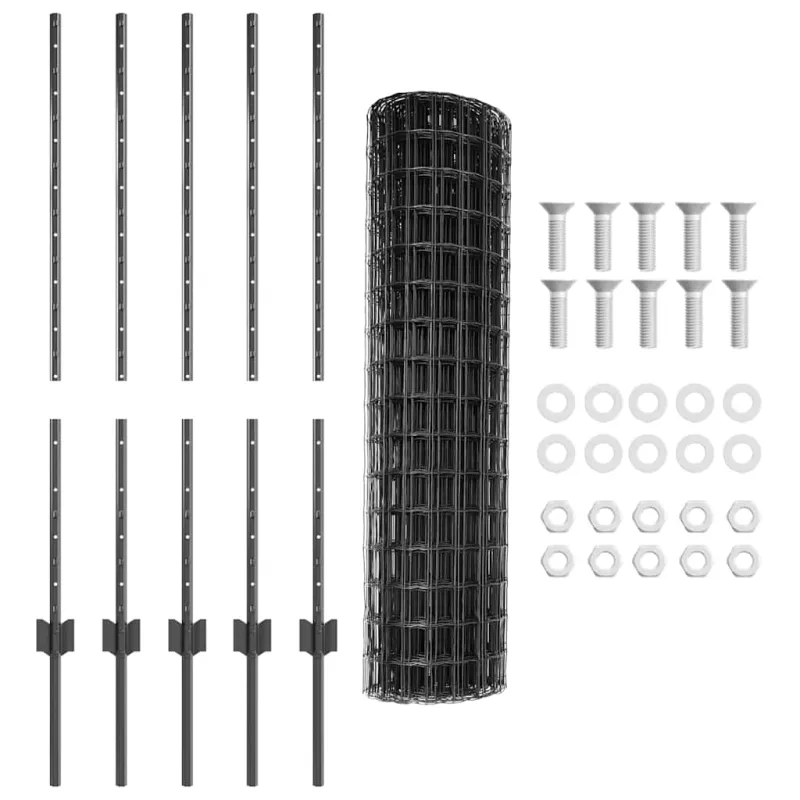 Suvirinto vielos tvoros 10 x 1 m (P x A) PVC dengtas plienas