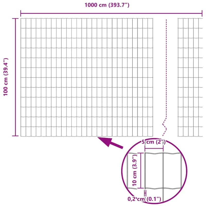 Suvirinto vielos tvoros 10 x 1 m (P x A) PVC dengtas plienas