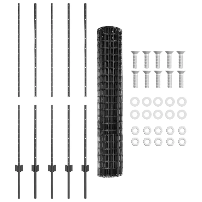 Suvirinto vielos tvoros 10 x 1,4 m (P x A) PVC dengtas plienas
