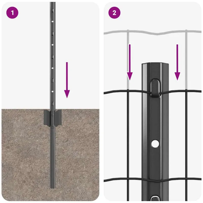 Suvirinto vielos tvoros 10 x 0,8 m (P x A) PVC dengtas plienas