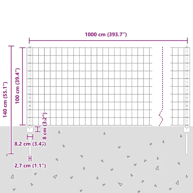 Suvirinto vielos tvoros 10 x 1 m (P x A) PVC dengtas plienas