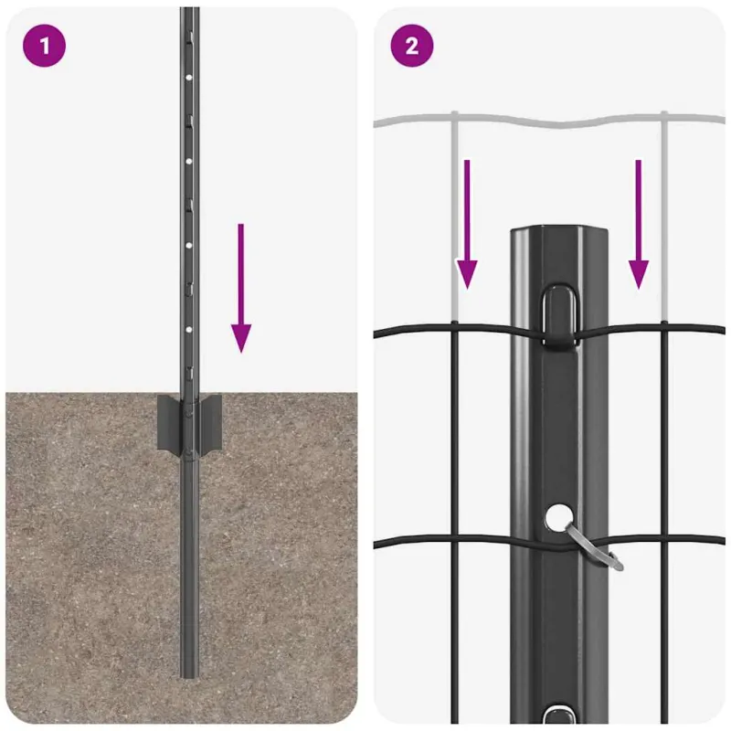 Suvirinto vielos tvoros 25 x 0,6 m (W x H) PVC dengtas plienas