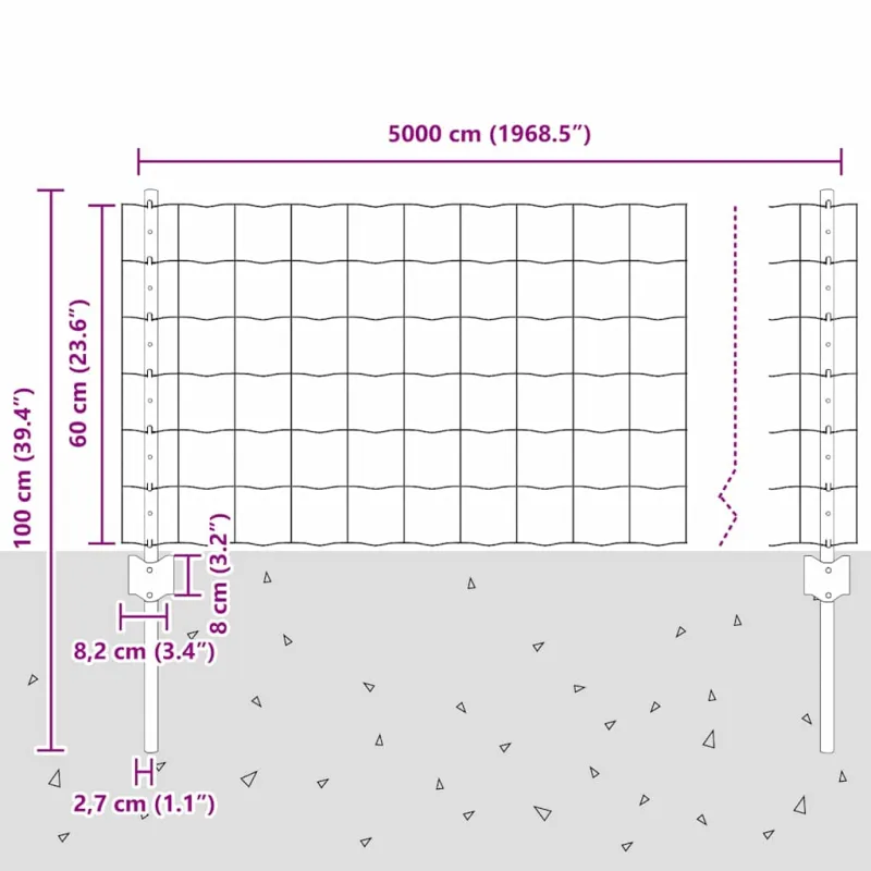 Suvirinto vielos tvoros 50 x 0,6 m (P x A) PVC dengtas plienas