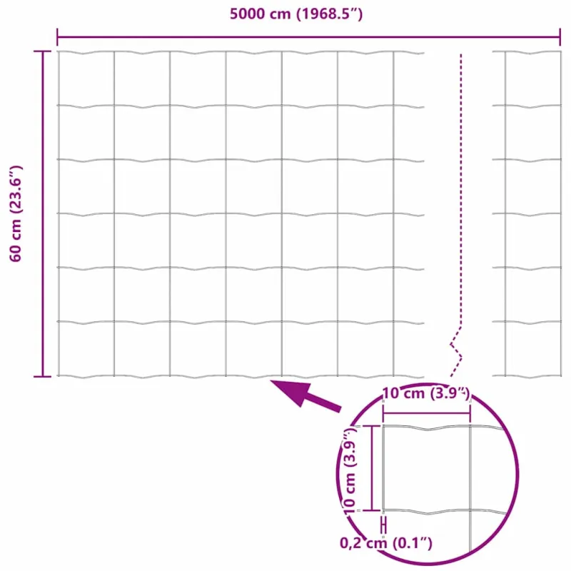 Suvirinto vielos tvoros 50 x 0,6 m (P x A) PVC dengtas plienas
