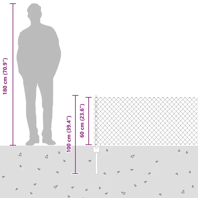 Grandininis apsaugos tinklas su stulpeliu 25 x 0,6 m (W x H)