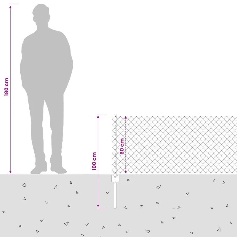 Grandininis apsaugos tinklas su stulpeliu 25 x 0,6 m (W x H)
