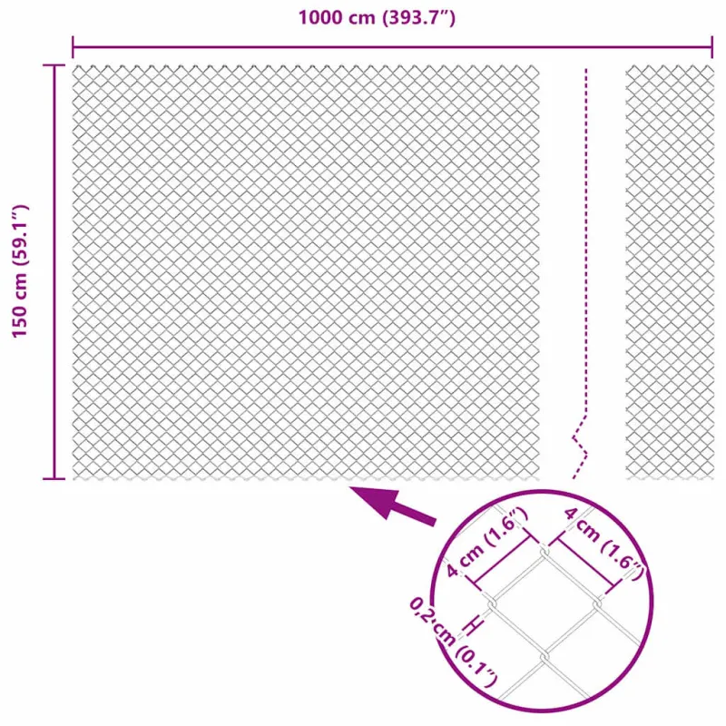 Grandininis apsaugos tinklas su stulpeliu 10 x 1,5 m (P x A)