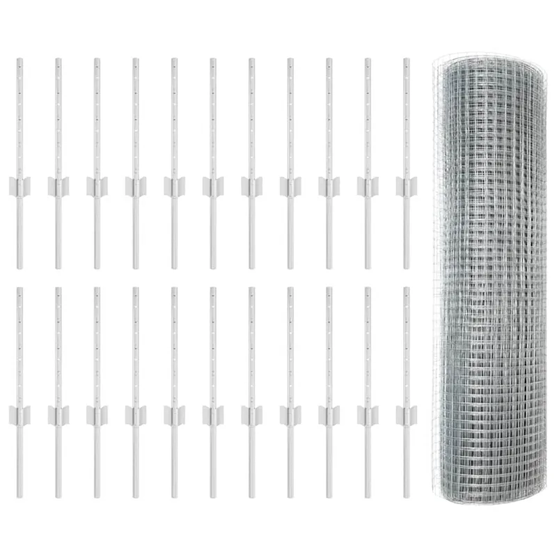 Suvirintas vielos tvora su stulpeliu 50 x 0,4 m (W x H)
