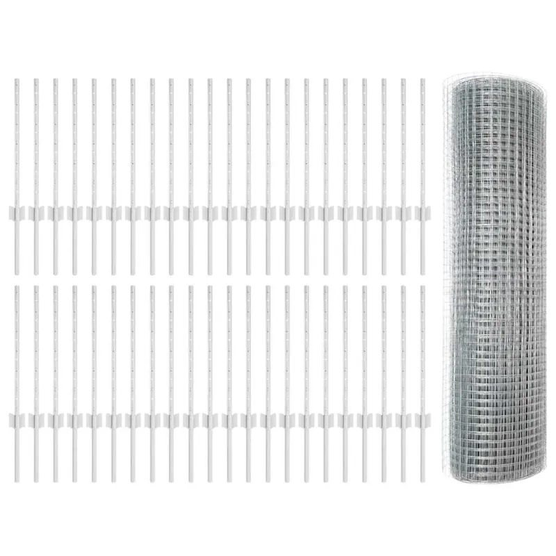 Suvirintas vielos tvora su stulpeliu 100 x 0,5 m (W x H)