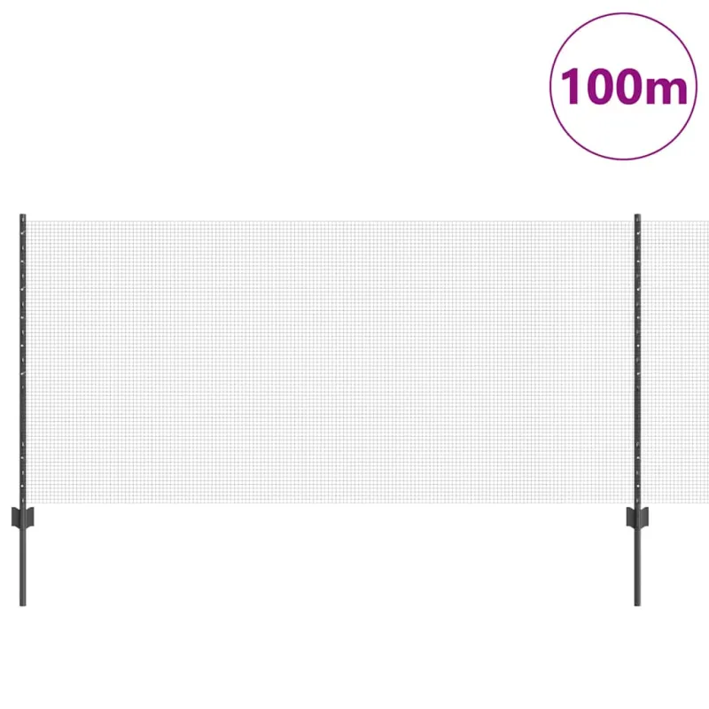 Suvirintas vielos tvora su stulpeliu 100 x 1 m (W x H)