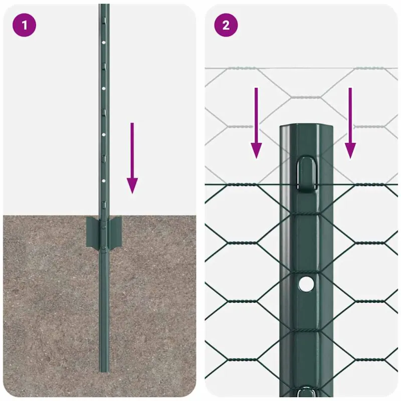 Suvirinto vielos tvoros 10 x 0,5 m (P x A) PVC dengtas plienas