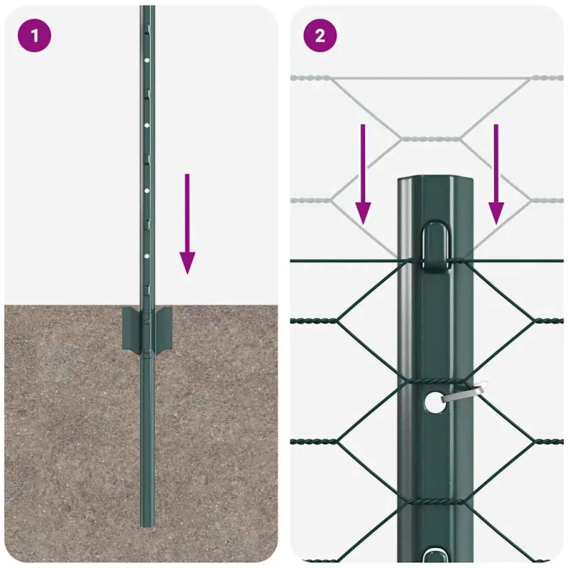 Suvirinto vielos tvoros 10 x 0,5 m (P x A) PVC dengtas plienas